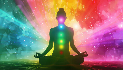 Fototapeta na wymiar mindfulness yoga pose mandala meditation, connection to universe and god