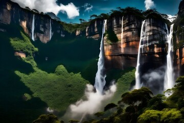 waterfall in the mountains