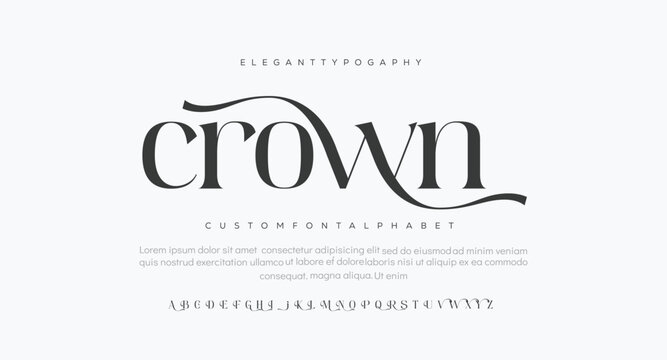 Crown Minimal modern alphabet fonts. Typography minimalist urban digital fashion future creative logo font. vector illustration