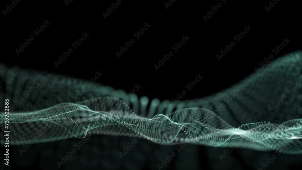 Aufkleber fantastic eco video animation with particle wave object in slow motion, 4096x2304 loop 4k