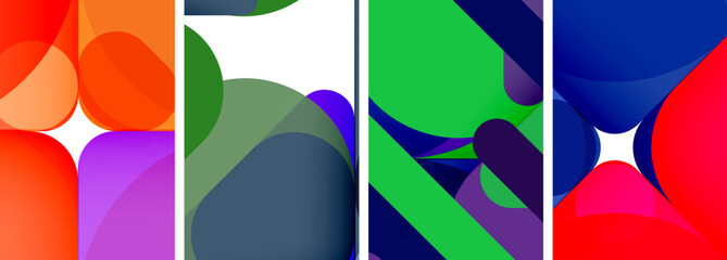 Colorful bright geometric abstract compositions for wallpaper, business card, cover, poster, banner, brochure, header, website