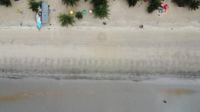 View of a quiet beach, with a beautiful stretch of sand in Pagatan