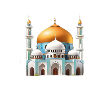 Elegant Mosque illustration, transparent background image