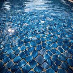 Blue Swimming Pool Mosaic Texture