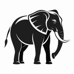 Elephant. Monochrome logo. silhouette logo design inspiration
