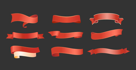 Banners and silkscreen banners. Colorful banner ribbons. Flag