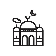 islamic icon in line style, used for islamic events or pictogram assets, ramadan kareem, ied mubarak. Collection of Islamic Line Art Icons. Ramadan Kareem Path