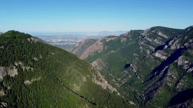 4k Summer Aerial View from  Ogden Canyon Utah 