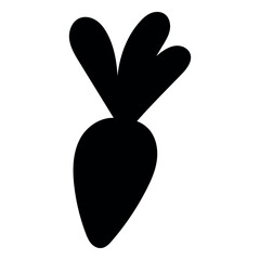 icon carrot, vegetable from the black garden on a white background.