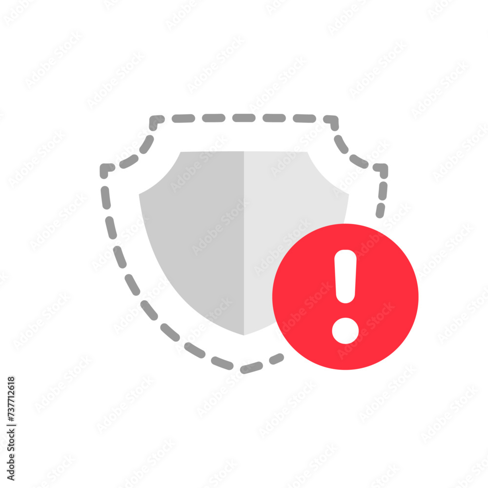 Poster weak security, user data or privacy protection. safety requirement concept illustration flat design 