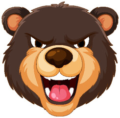 Vector graphic of an angry bear face