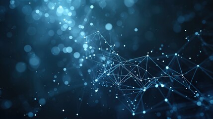 Abstract digital connection moving dots and lines. Technology background. Network connection structure. 3d. Seamless loop 