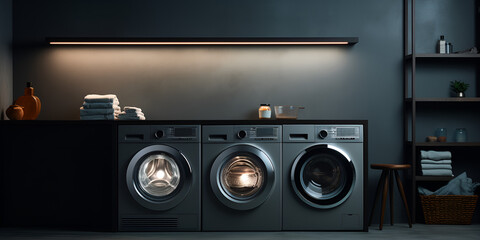 Fototapeta na wymiar Dirty cleaning basket domestic housekeeping modern laundry household housework home machine.