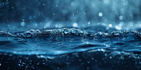 Fotobehang water drops on blue background © Johnm