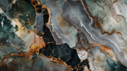 Fluid Artistry - Vibrant Agate Slice Patterns with Coral and Azure Tones