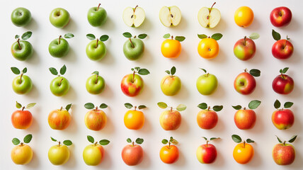Assorted Fresh Apples and Oranges Array - A Cornucopia of Vitamins