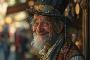 Fototapeta premium Mesmerizing magician releases cascade of sparkling magic and captivating bokeh effects from his hand, weaving spell of fascination and allure against backdrop of fantasy. Generative AI.