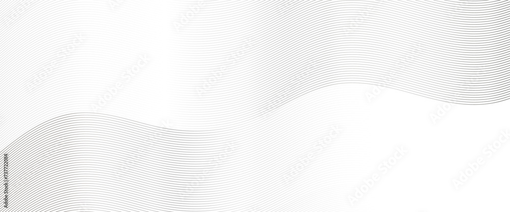 Canvas Prints vector wavy thin lines pattern, simple abstract geometric transparent background, abstract black wav