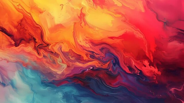 Abstract colorful oil painting background, loop background animation