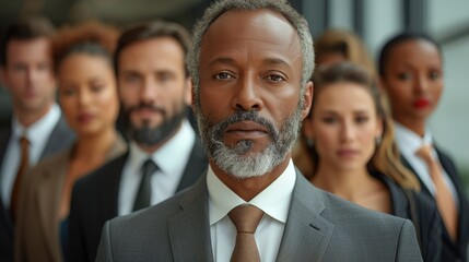 Culturally and generationally diverse group of business people. Generative AI.