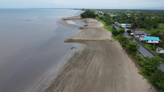 View of a quiet beach, with a beautiful stretch of sand in Pagatan