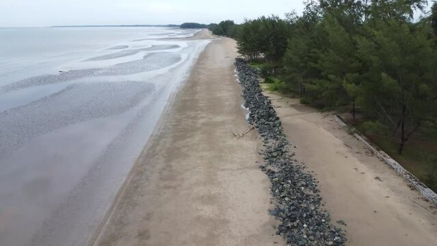 View of a quiet beach, with a beautiful stretch of sand in Pagatan