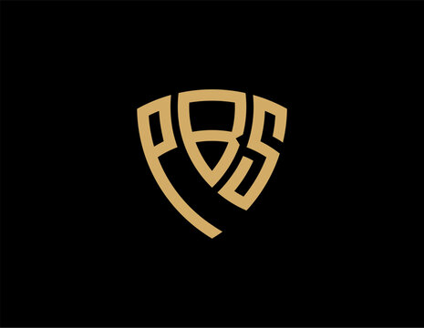 PBS creative letter shield logo design vector icon illustration