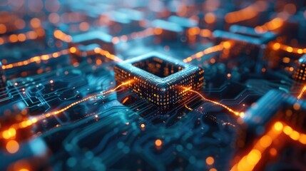 Blockchain diagram background. Generative AI.