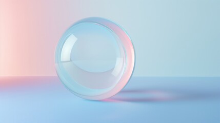 Translucent Sphere on Gradient Backdrop: A Study in 3D Glass and Light Interplay