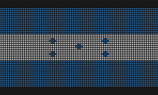 Honduras official flag with grunge texture in mosaic dot style. Abstract pixel illustration of national flag with halftone effect for wallpaper. 