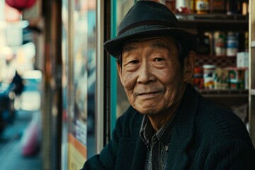 Senior Chinese man in Hong Kong.