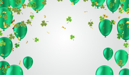Banner with Clovers and traditional symbols. Perfect for wallpapers, pattern fills, web backgrounds, st patrick's day editable text effect with st patrick's day element