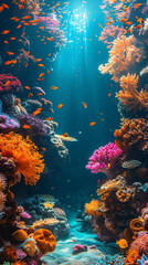 Fototapeta na wymiar Coral Reef Discovery Adventure beneath waves marine marvels