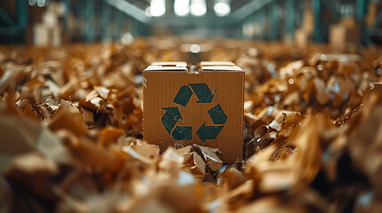 The essence of recycling captured a cardboard expanse recycled symbol prominent ready for your green message