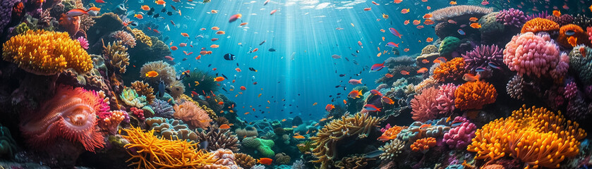 Fototapeta na wymiar Coral Reef Adventure underwater kaleidoscope marine life