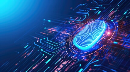 Strengthen login security with 2FA authentication or cybersecurity fingerprint for online safety, Ai Generated.