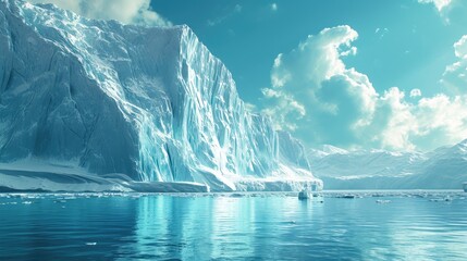 Arctic nature reveals an iceberg from a glacier, a frozen masterpiece in Greenland, Ai Generated.