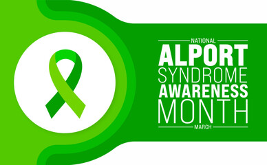 March is National Alport Syndrome Awareness Month background template. Holiday concept. use to background, banner, placard, card, and poster design template with text inscription and standard color.