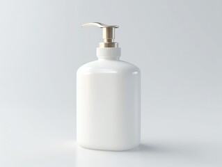 White push bottle on white background, push bottle mockup, cosmetic push bottle