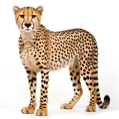 leopard in front of a white background