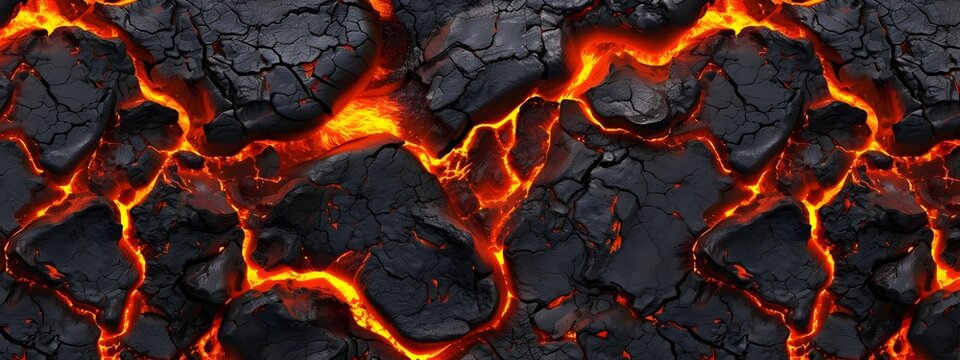 Fiery Volcanic Textures: Seamless Patterns for Inferno Landscapes and Earth's Molten Core