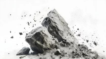 Fototapete Rund Floating White Rock Texture: Abstract Earthy Powder Splash © Muhammad