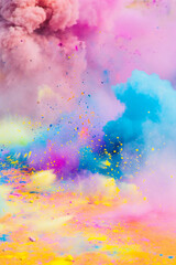 Obraz na płótnie Canvas Splash of colors. Concept of Holi festival in India. 