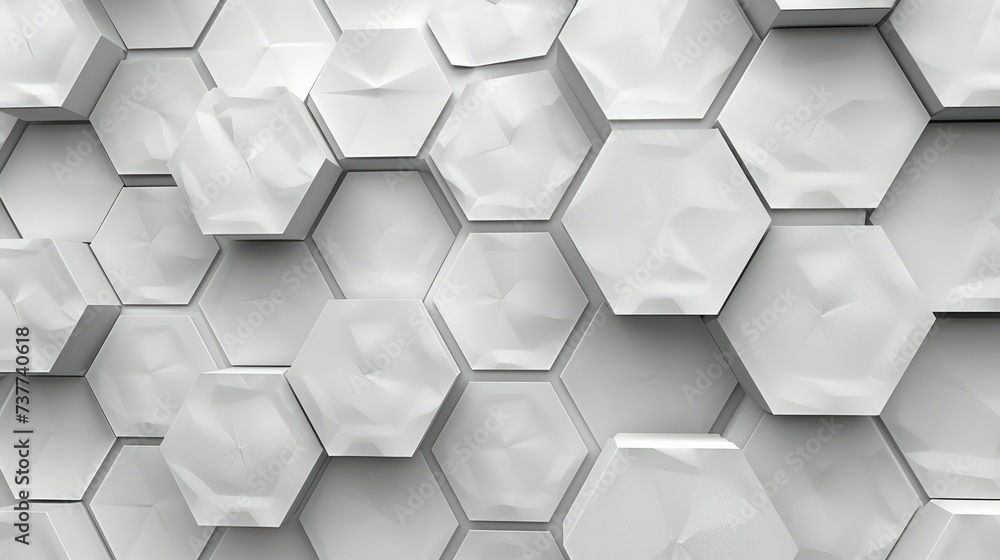 Poster a seamless light gray backdrop with a detailed hexagon design. generative ai.