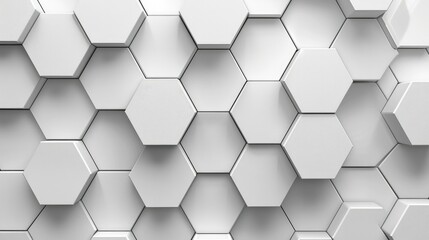 A seamless light gray backdrop with a detailed hexagon design. Generative AI.