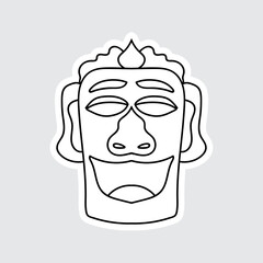 Hand Drawn Totem Line Art Style Design Isolated 