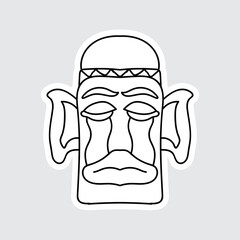 Hand Drawn Totem Line Art Style Design Isolated 