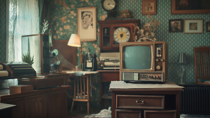 old tv in room