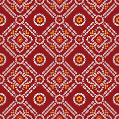 Chunri bandhani design allover seamless repeat pattern block screen print 