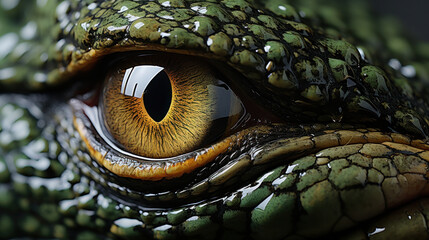 Close up of crocodile animals eyes. - Powered by Adobe